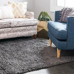 Grey Thick Shaggy Rug - California - 110x160cm (3'7x5'4")