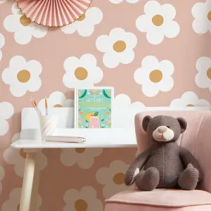 Ditzy Daisy Wallpaper In Pink And White