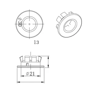 Round Black Bathroom Basin Overflow Cover