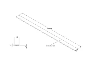 ILCOM decorative profile Ts 15mm x 2700mm x 0.6mm Copper Brushed Stainless Steel