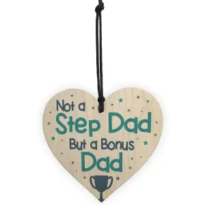 Red Ocean Novelty Gift For Step Dad Fathers Day Gifts For Step Dad Wooden Heart Plaques And Signs