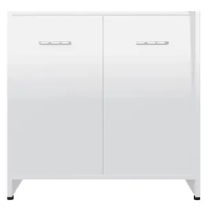 Berkfield Bathroom Cabinet High Gloss White 60x33x61 cm Engineered Wood