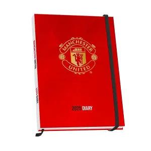 Manchester United FC 2025 Crest A5 Diary Red/Gold (One Size)