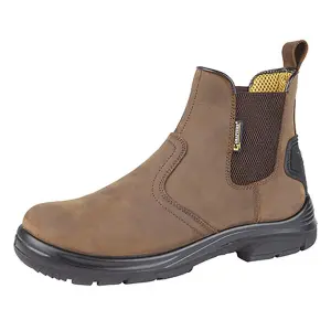 Grafters Mens Super Wide EEEE Fitting Pull On Safety Dealer Boots Dark Brown (9 UK)