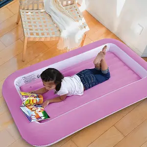 Trendi Kids Airbed with Bumper Junior Inflatable bed with Airlock Camping Bed Pink