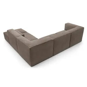 Doris Modular Extended Corner Sofa in Brown Chenille