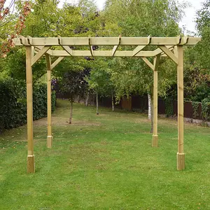 Double Premium Pergola - Wood - L180 x W180 x H270 cm - Light Green