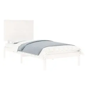 Berkfield Bed Frame White Solid Wood 90x190 cm 3FT Single