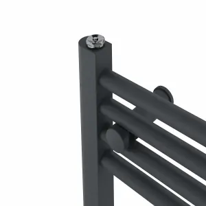 Rinse Bathrooms 800W Electric Heated Warming Towel Rail Bathroom Radiator Anthracite - 1600x400mm