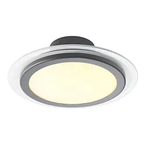 Modern and Sleek Semi Flush LED Powered Ceiling Light Fitting in Matt Black