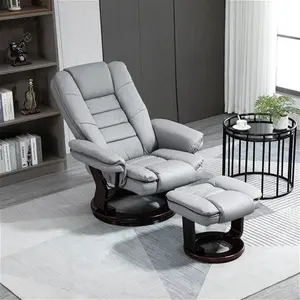 Plemmons Upholstered Recliner With Footstool Marlow Home Co. Upholstery Colour: Gray