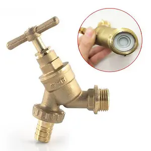 Garden Outside Tap Kit Brass Straight Through The Wall Kit / Hozelock End