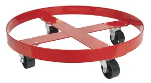 Sealey Drum Dolly With Four Large Diameter Metal Castors 205 Litres - Red TP205