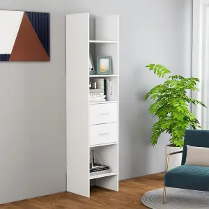 Berkfield Book Cabinet White 40x35x180 cm Engineered Wood