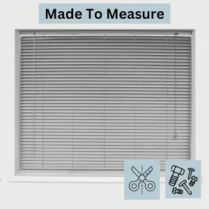 Caecus Made to Measure Aluminium Venetian Blind Silver 165cm x 150cm