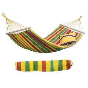 Amazonas Aruba Vanilla Single Spreader bar Cotton Weatherproof Garden Hammock With Bag