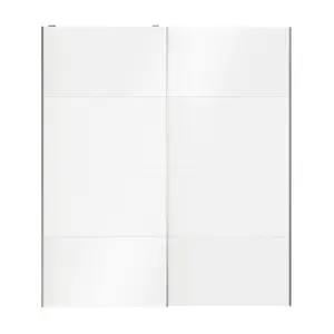 Atomia Panelled White High gloss 2 door Sliding Wardrobe Door kit (H)2250mm (W)2000mm