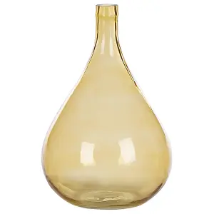 Decorative Vase BHATURA Glass Yellow