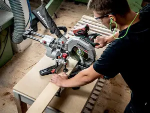 Metabo KGS 18 LTX BL 254 Brushless Mitre Saw 18V 1 x 4.0Ah Li-ion