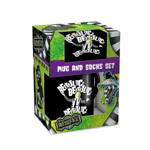 Beetlejuice Beetlejuice Logo Mug and Sock Set Black/Green (One Size)