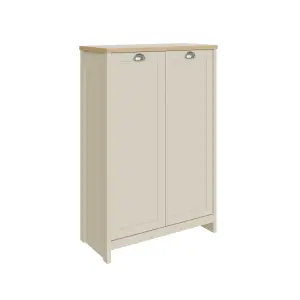 GFW Lancaster 2 Door Shoe Cabinet Cream