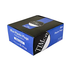 Timco - Plastic Plugs - Blue (Size 48mm - 40 Pieces)