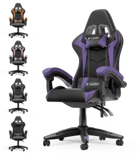 Ergonomic Gaming Chair,Soft PU Leather with Adjustable Reclining Back