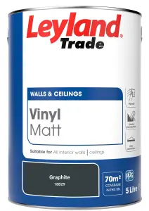 Leyland Trade Vinyl Matt Walls & Ceilings Emulsion Paint Graphite (18B29) 5L