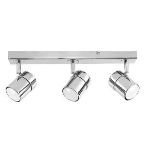 ValueLights Rosie Silver Ceiling Bar Spotlight and GU10 Spotlight LED 5W Cool White 6500K Bulbs