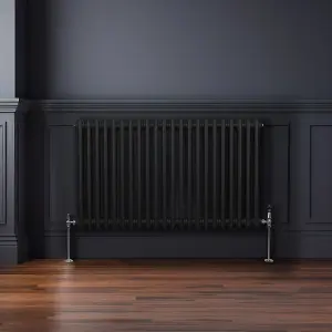 Traditional 2 Column Radiator - 600 x 1012 mm - Black