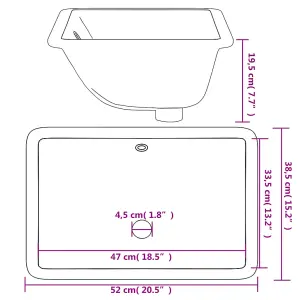 Bathroom Sink White 52x38.5x19.5 cm Rectangular Ceramic