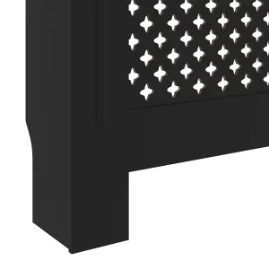 Berkfield MDF Radiator Cover Black 205 cm