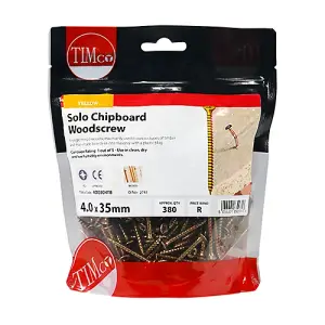 TIMCO Solo Countersunk Gold Woodscrews - 4.0 x 35 (380pcs)