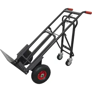 300kg Heavy Duty 3 in 1 Sack Truck with Solid PU Tyres and 45 Degree Support Legs