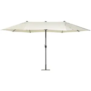 Double Canopy Garden Parasol 2.7 x 4.6 m Light Beige SIBILLA