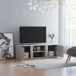 Berkfield TV Cabinet Concrete Grey 120x34x37 cm Engineered Wood