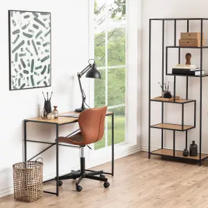 Seaford Office Desk in Black & Oak