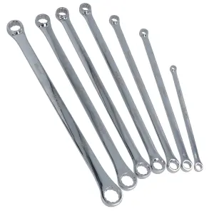 Extra Long Double Ended Ring Spanner Aviation Wrench 8mm - 24mm 7pc Set