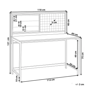 Office Desk with Memo Board Black VINCE