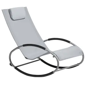 Beliani Modern Sun Lounger Fabric Grey CAMPO