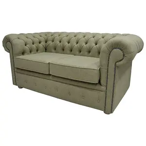 Chesterfield Original Arnold 2 Seater Sofa Glamis Opal Green Tweed Wool In Classic Style