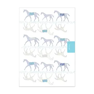 Deckled Edge Moody Mare Notebook White/Grey/Blue (A6)