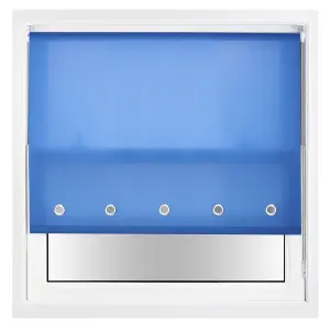 Trimmable Daylight Roller Blind with Round Eyelet and Metal Fittings from Furnished - Blue (W)240cm x (L)210cm