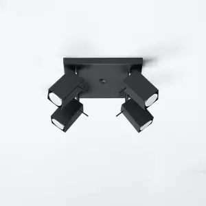 Merida Steel Black 4 Light Classic Ceiling Light