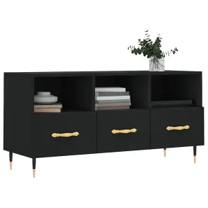 Berkfield TV Cabinet Black 102x36x50 cm Engineered Wood