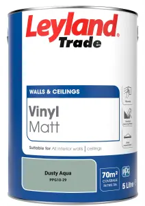 Leyland Trade Vinyl Matt Walls & Ceilings Emulsion Paint Dusty Aqua (PPG10-29) 5L