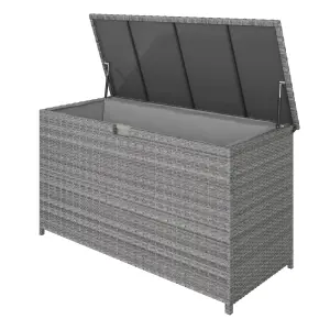 GoodHome Hamilton Steeple grey Plastic Rattan effect Storage box (W) 125cm x (D) 55cm