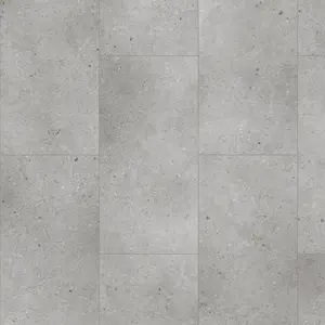 GoodHome Gospel Grey Plain Stone effect Textured Click vinyl Tile