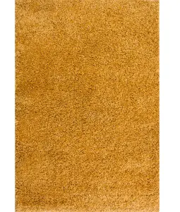 Soft Value Ochre Yellow Shaggy Area Rug 110x160cm