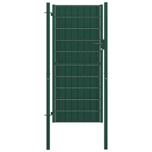 Berkfield Fence Gate PVC and Steel 100x204 cm Green